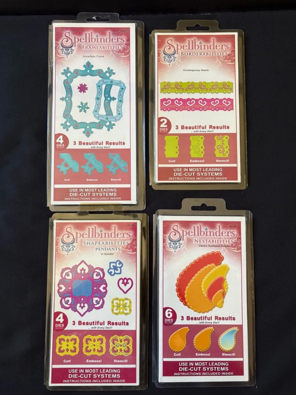 4x Spellbinders Metal Dies Nestabilities Shapeabilities RETIRED DISCONTINUED NEW